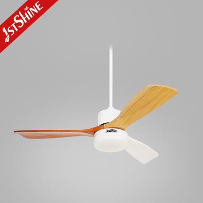 Chine Lumière de cuivre de fan de plafond de chambre à coucher de moteur lames en bois solides de 48 pouces 3 à vendre