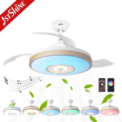 China Invisible 42 Inch Smart RGB LED Ceiling Fan For Bedroom for sale