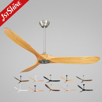 China Eco Silent Solid Wood Ceiling Fan Electric Power White Rotation for sale