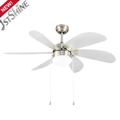 China 42 Inch 6 MDF Blades Modern Pull Chain Ceiling Fan With Light for sale