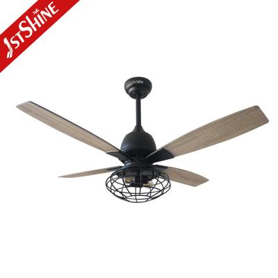 China Electric 48 Inch Farmhouse Ceiling Fan With Lights Rustic Black Body for sale