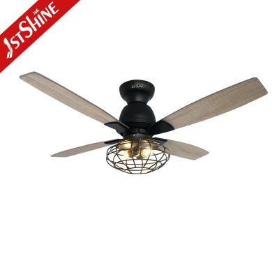 China Industrial Style Flush Mount 220V Decorative Ceiling Fan With Light for sale