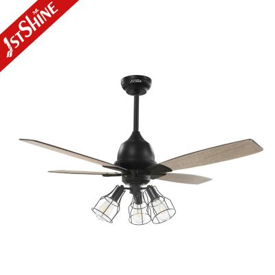 China Indoor 48 inch Industrial Style Ceiling Fan With Light Remote Control for sale