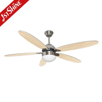 China Dimmable 52 inch 3 Color LED Light Ceiling Fan Indoor Plywood Blade for sale