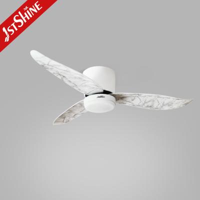 China 3 ABS Blades Decorative Low Floor Flush Mount Ceiling Fan With Light for sale