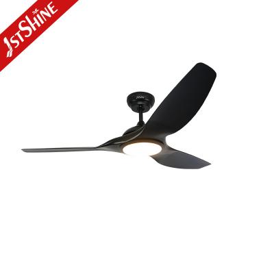 China Led 35w 5 Speed DC Motor Ceiling Fan With Remote Control Black ABS Blades for sale