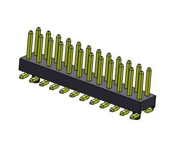 China Pin Header Connector 2.54mm Dual Rows SMT TYPE 2*2PIN To 2*40PIN H=2.54MM à venda