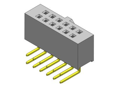 中国 Dual Row R/A TYPE Female Pin Connector 2.54 Mm 2*2PIN To 2*40PIN H=8.50mm 販売のため