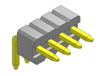 China 1.27mm Circuit Board Header Connectors Single Row R/A 1*2PIN To 1*50PIN à venda