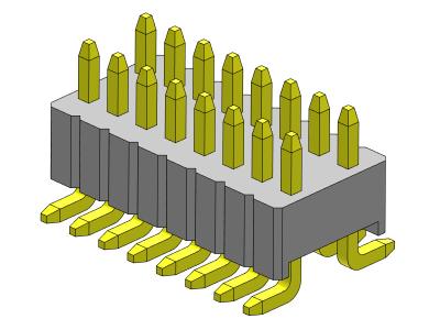 China SMT Type Double Row Pin Header 1.27*2.54mm 2*2PIN To 2*50PIN SQ0.46mm en venta