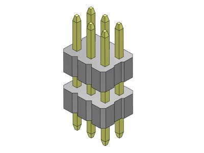 China 1.00mm Dual Row Header Connector Stack Straight Type 2*3PIN To 2*40PIN SQ0.30mm Te koop