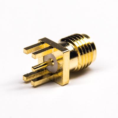 Κίνα 50Ω Gold Plating SMA RF Coaxial Connector Dip Type Coaxial Pcb Connector προς πώληση