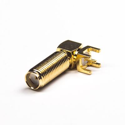 China SMA RF Coaxial Connector PCB Coaxial Connector 20mm Right Angle for sale