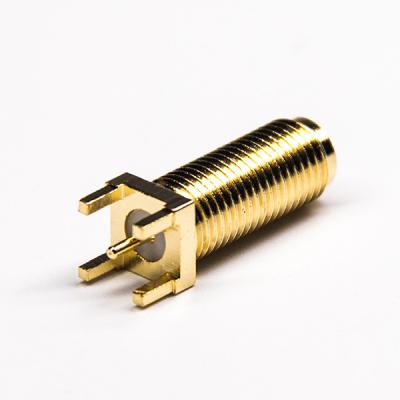 China 50Ω Gold Plating SMA Coaxial Cable Female Connector Dip Type L 20mm zu verkaufen