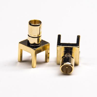 China 4 Holes Gold Plating RF SMB Connector For PCB Mount L 11.5MM for sale