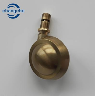 China Zinc Alloy Gold Threaded Stem Furniture Casters For Trolley 50mm Friction Stem for sale