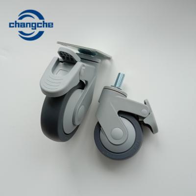 中国 チャンChe堅木張りの床のための柔らかいゴム製TPRの踏面の病院の足車の車輪 販売のため