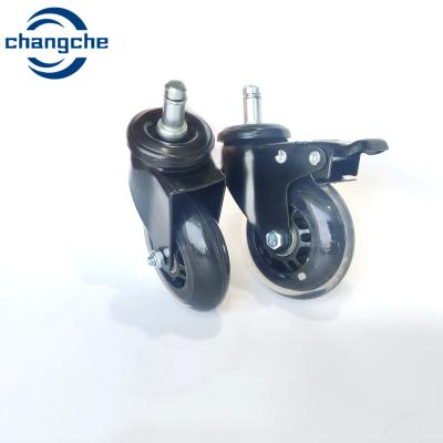 China PU Polyurethane Industrial Caster Wheels 3 Inch For Swivel Chair for sale
