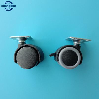 China Furniture Hardware TPR Swivel Castor Wheels 1 inch 50mm 42x42mm for sale
