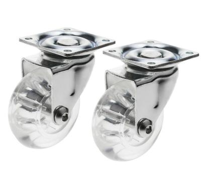 China Transparent PU Furniture Castors Wheels Swivel Plate For Office Chair for sale