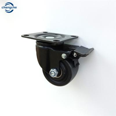 China 2.5 inch PU Heavy Duty Castors Wheels Furniture Clothes Rack Swivel Stem Casters for sale