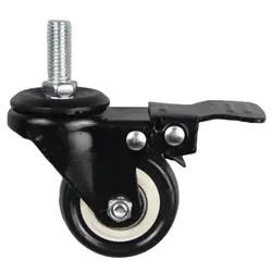 China M 1.5 Inch 40MM 30KG Bearing Thread Stem And Brake Castor PVC Hardware Tool Caster Wheels for sale
