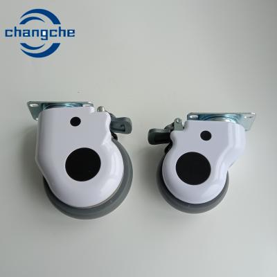 China PP / Steel / Chrome Finish Heavy Duty Medical Caster Wheels With Lock For Hospitals Te koop