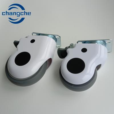 中国 White Hospital Bed Casters Casters With Stop 3 / 4 / 5 Inch Wheel Diameter 販売のため