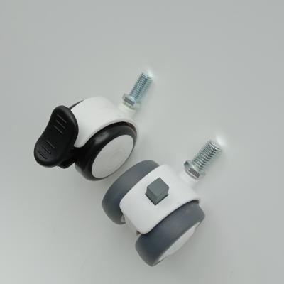 China Freno de pie ruedas de ruedas de ruedas médicas duraderas de 2 pulgadas longitud del tallo negro en venta