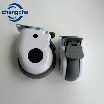 China Ruedas de camas médicas de 2 pulgadas con ruedas TPR PP de placa para accesorios de equipos hospitalarios en venta