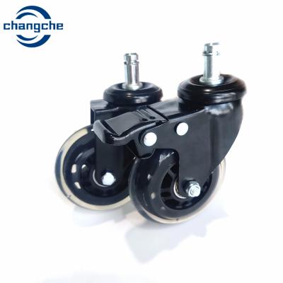 China 50mm PVC PU Material Universal Caster Wheels With Lock Bearing for sale