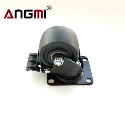 China 4 - 6 Inch Overall Height Industrial Caster Wheels For Top Plate Mount And Swivel Radius for sale