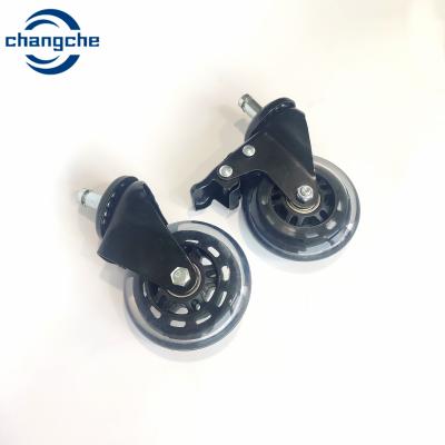 China Electrophoresis Reversible 50mm PVC PU Caster Wheels Suitable For Total Lock Brake for sale