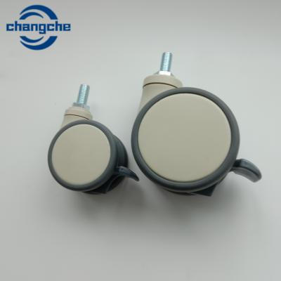 China OEM 2/2.5/3 pulgadas de hospital cama ruedas de ruedas con freno rodillo de tallo para equipos médicos en venta