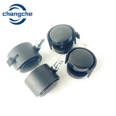 China Black Castor Wheels For Office Chairs With 7mm Stem Diameter en venta