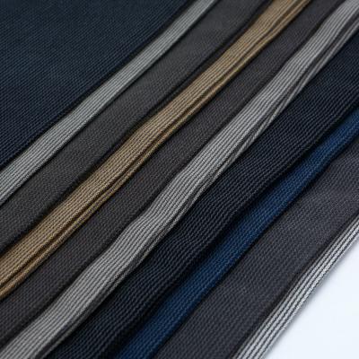 中国 Dark Striped Cotton Polyester Spandex Fabric With Accurate Color Cards For Clothing Production 販売のため