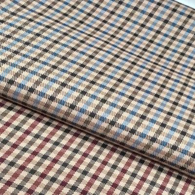 China Medium Thickness Trouser Pants Fabric 280GSM TR  Square Stripe Plaid Fabric for sale