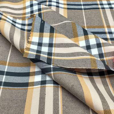 China TR viscose dyed blended plaid fabric suit jacket uniform TR plaid fabric for sale