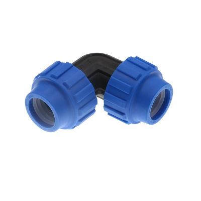 China Compression Elbow Irrigation Tubing Connectors 90 Degree Pipe Fittings Impact Resistant for sale