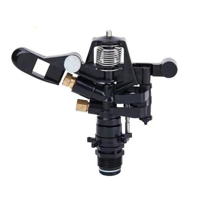 China 3/4'' Adjustable Plastic Impact Sprinkler with Double Copper Nozzle Rotate for sale