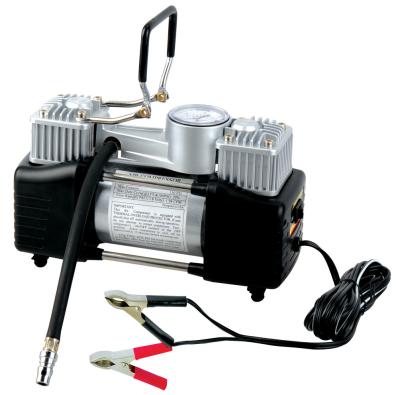 China Double Cylinder 180W Metal Air Compressor 12 Volt 150 Psi With Gauge for sale