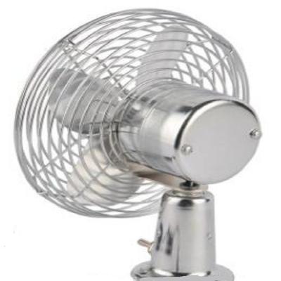 China Mini Electric Car Cooling Fan 6 Inch Oscillating 12v / 24v In Silver Color for sale