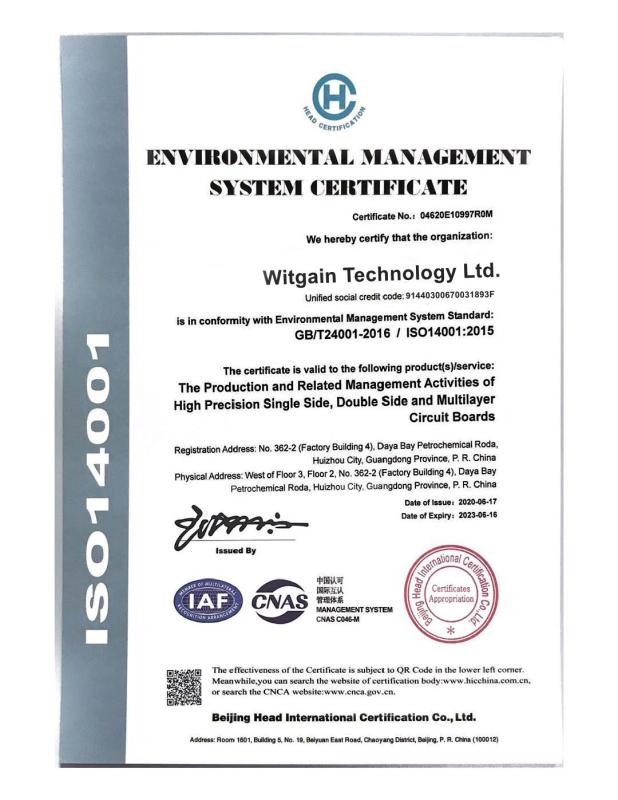 ISO14001 - Witgain Technology Limited