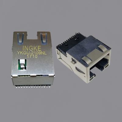 China Ingke YKGU-2109NL compatible MIC38121-5356X-LF3  10/100/1000 Base-T, AutoMDIX SMT RJ45 Modular Connectors for sale