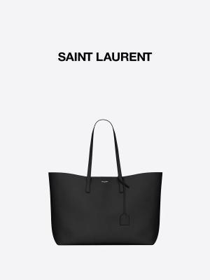 China 1.4lb Textured Leather Branded Ladies Handbag Black YSL Calfskin Bag East West for sale