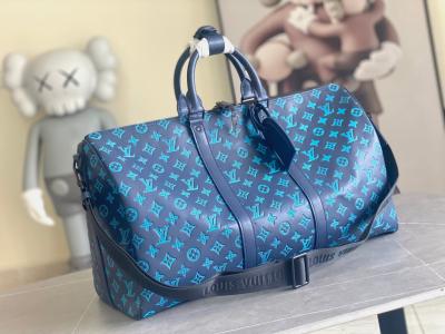 Китай Сумки Keepall BANDOULIÈRE 50 голубые Бостон сумки больших заклеймленных людей продается