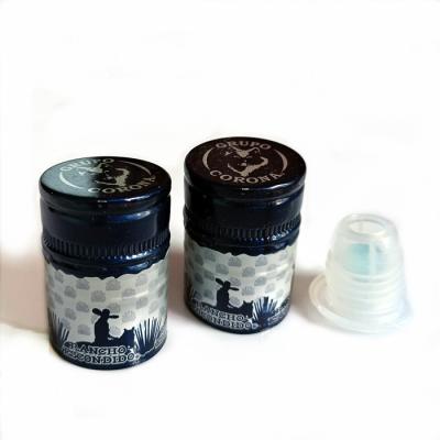 China Round Anti Counterfeit Whisky Bottle Caps Wine Alcohol Bottle Tops 45mm Length for sale