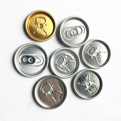 China Soft Drink Round Aluminum Can Lids Gold Pilfer Proof Size 202 Can Lids for sale