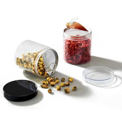 China Cylinder Custom Airtight Plastic Jars Dried Food Canister Plastic Container OEM for sale