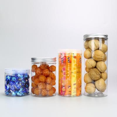 China Custom Clear Round Plastic Canisters Pet Food Can Dia 100mm Food Grade for sale